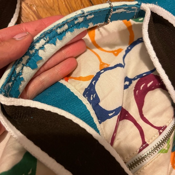 VINTAGE COACH RAINBOW SCRIBBLE WEEKEND DUFFEL BAG. - Picture 2 of 9